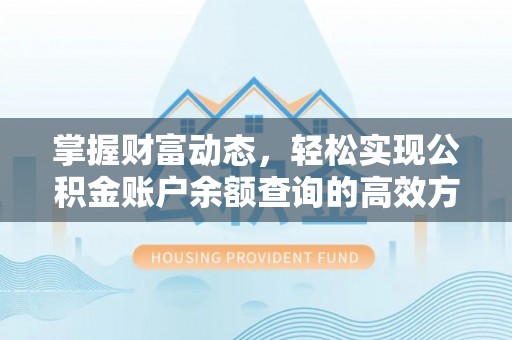 黑山掌握财富动态，轻松实现公积金账户余额查询的高效方法