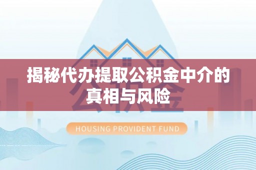 黑山揭秘代办提取公积金中介的真相与风险