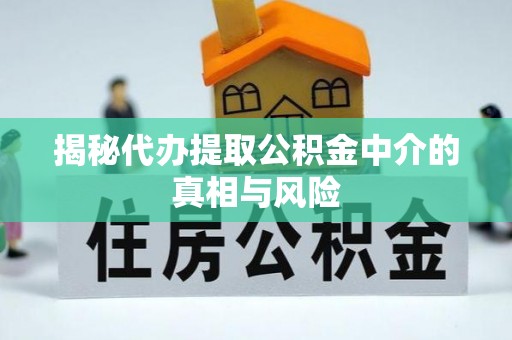 黑山揭秘代办提取公积金中介的真相与风险