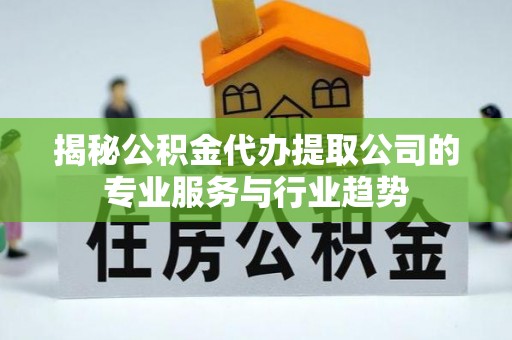 黑山揭秘公积金代办提取公司的专业服务与行业趋势