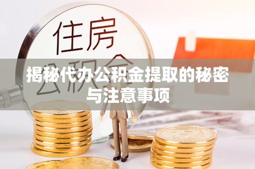 黑山揭秘代办公积金提取的秘密与注意事项